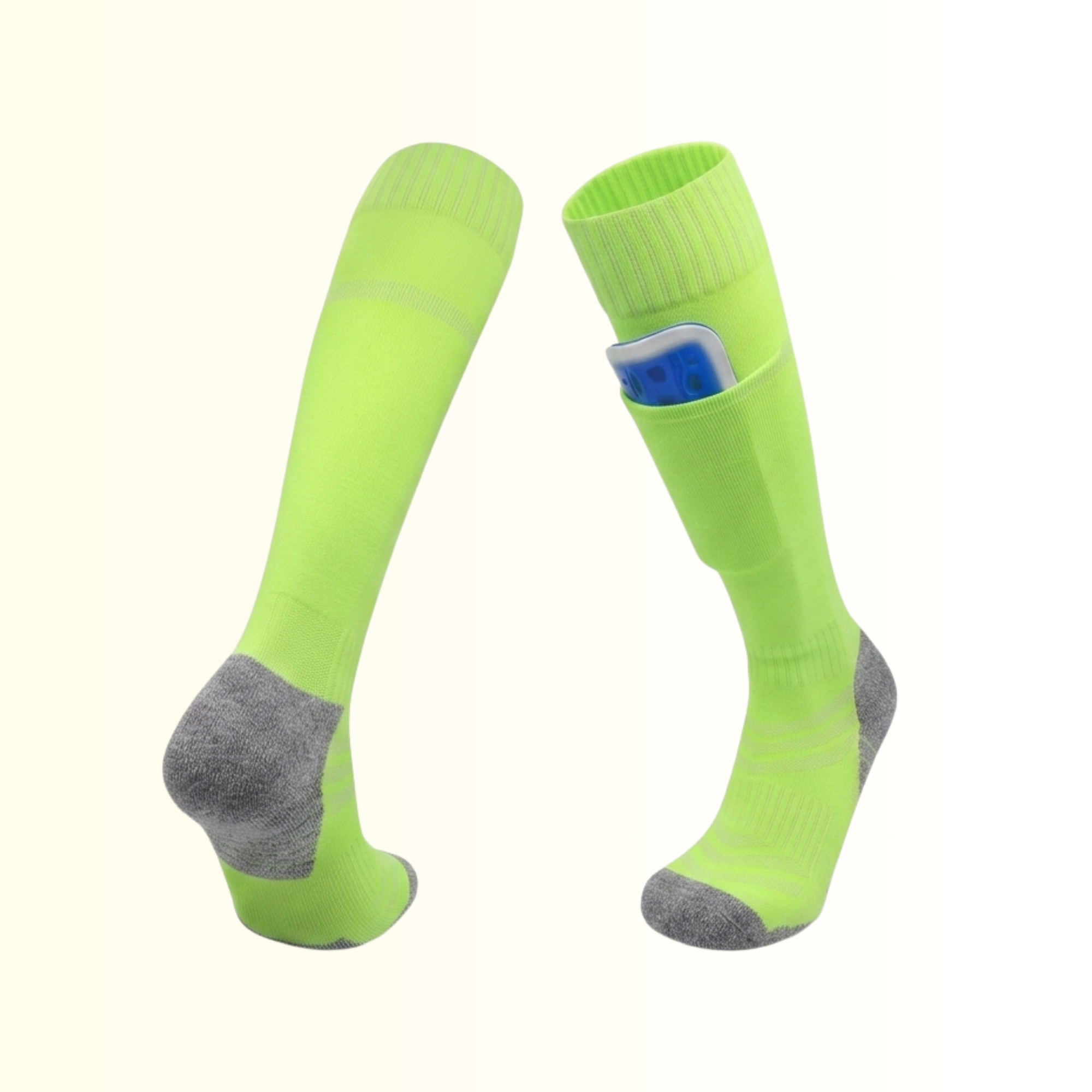 Professional Football Socks with Shin Guard Pocket - Long Tube Cushioned Sports Socks