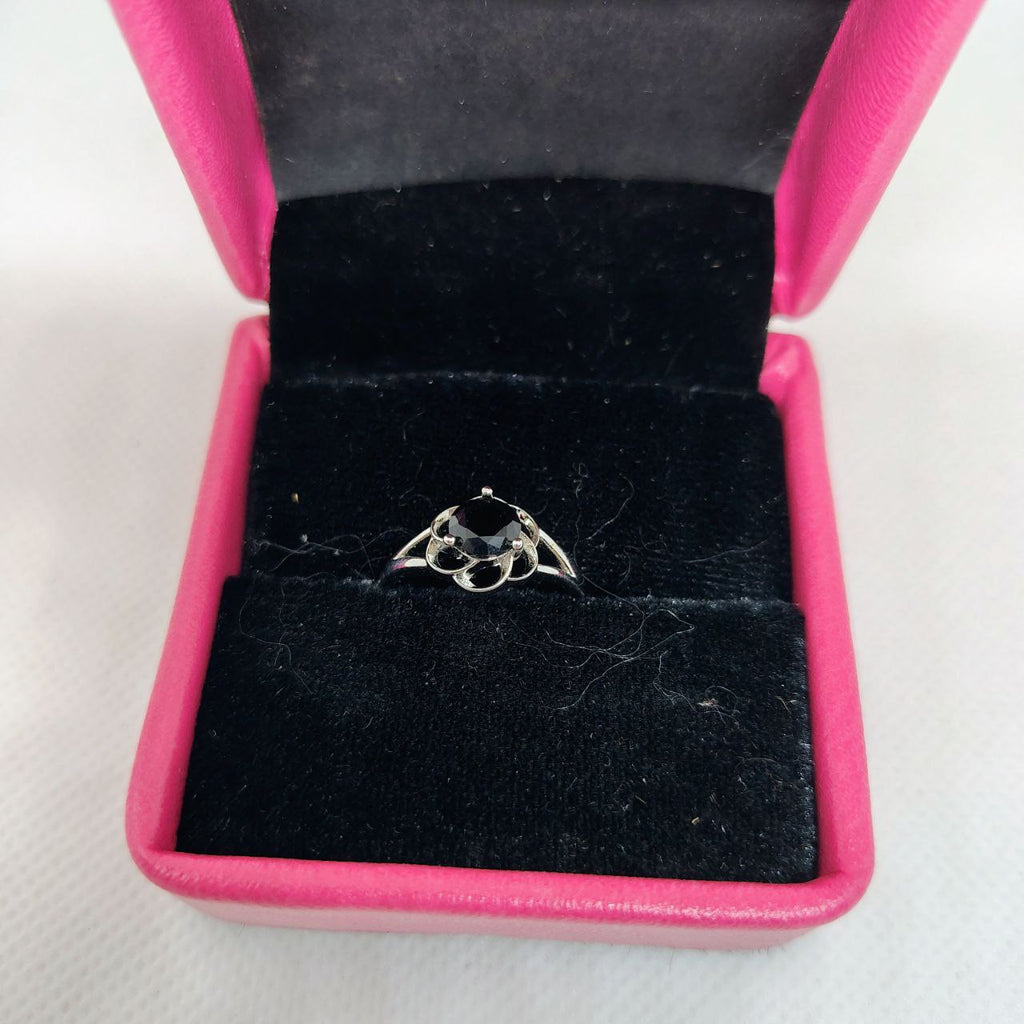 Crystal Bloom Silver Ring