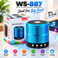 WS-887 Portable Wireless Mini Bluetooth Speaker – 5W Sound with Built-In Mic, FM Radio, TF Card, USB & 1200mAh Battery
