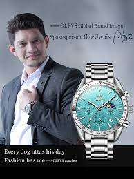 Butter Fly Lock  OLEVS Watch for mens (stell chain  paste dial )