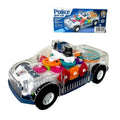 Transparent gear police car toy