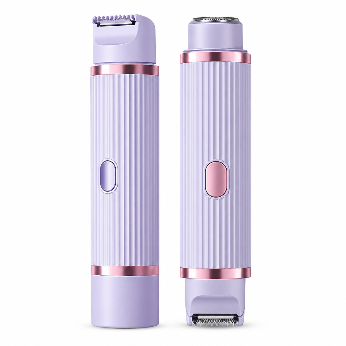 2-in-1 Multifunctional Women’s Electric Trimmer & Shaver – Painless Portable Facial, Body & Private Parts Hair Remover with USB Charging & Light Purple Design
