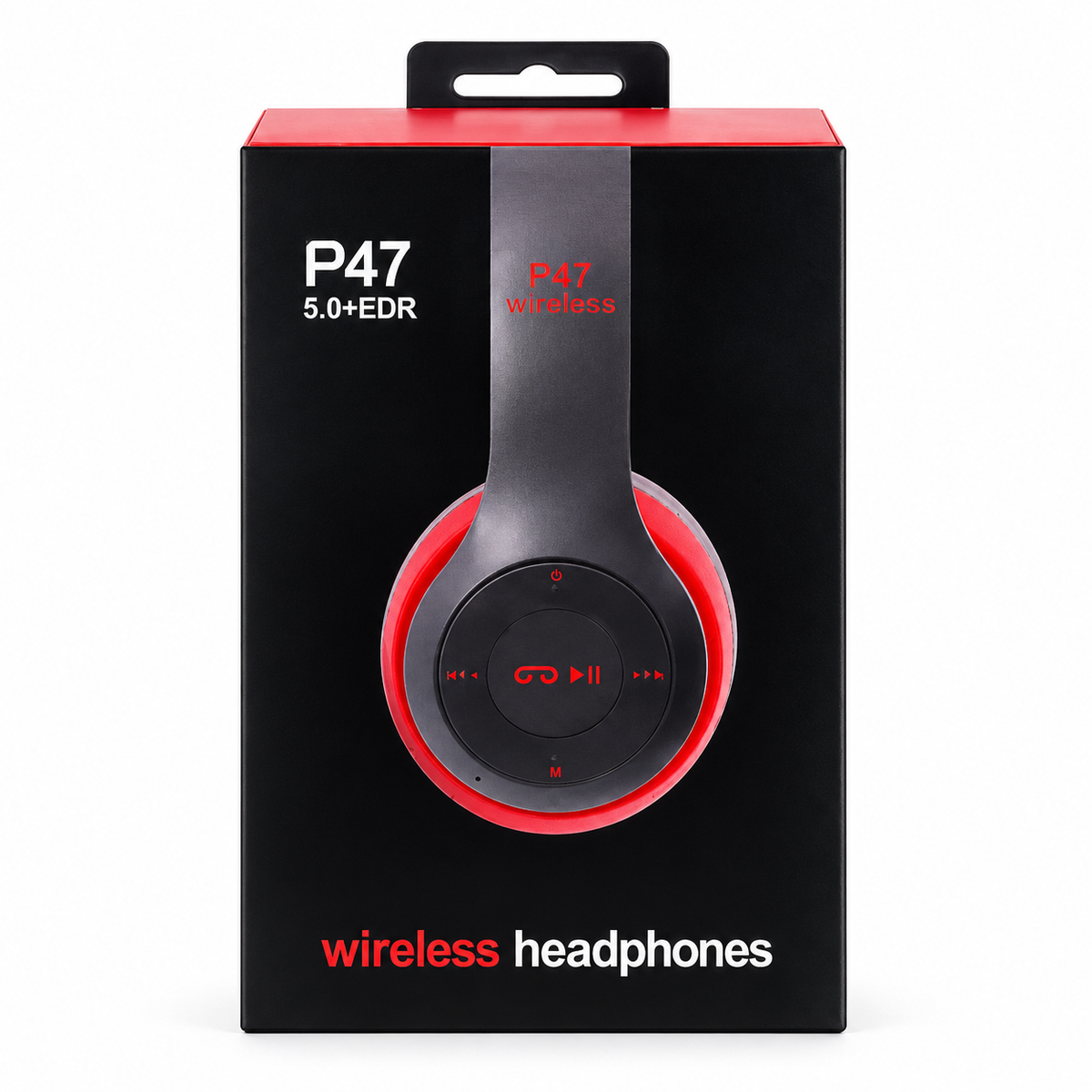P47 Wireless Bluetooth Stereo Headphone – 40mm Driver Units, Dual Wired & Wireless Modes, Built-in FM Radio, TF Card Slot, 6H Playtime & Universal Compatibility for Gaming & Sports