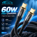 MOXX MDC-15 Type-C to Type-C 60W Fast Charging Cable – High-Speed Power Delivery (PD) & Data Sync Cable for Smartphones, Tablets & Laptops