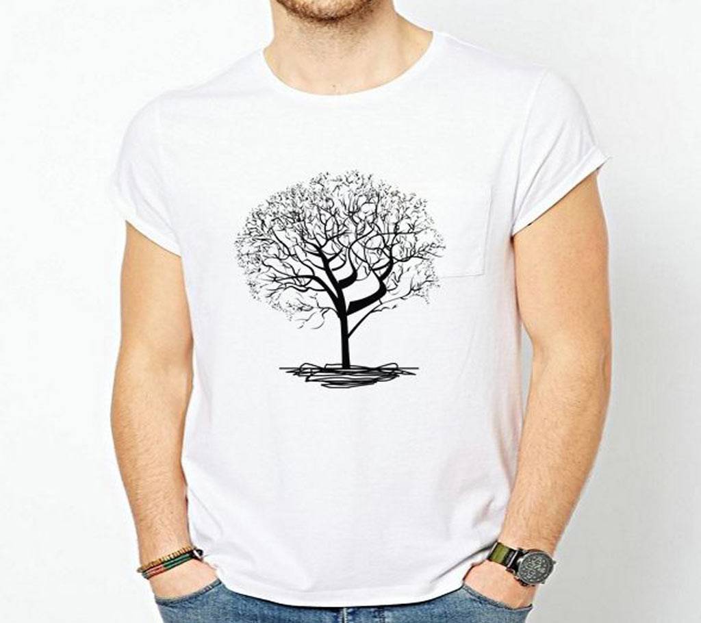 Stylish Half Sleeve Jersey Fabrics T-Shirt For Men