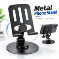 360° Rotatable Desktop Phone & Tablet Holder Stand – Foldable Aluminum Alloy Adjustable Mount with Anti-Slip Rubber Base for 4.7" to 13" Devices