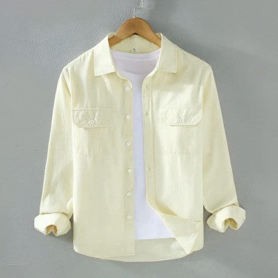 Full sleeves double pocket Shirt(Cream)