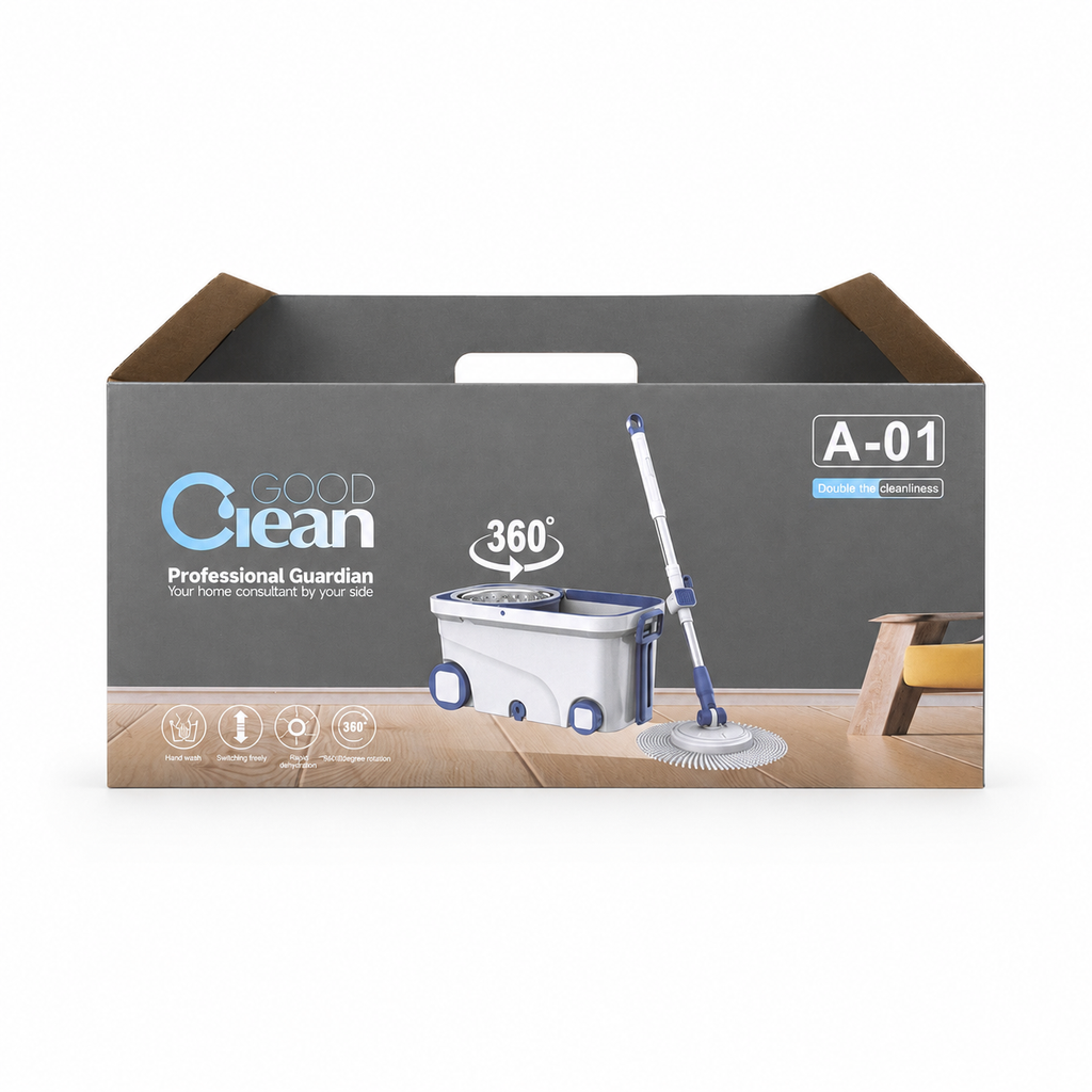 360-Degree Rotating Magic Spin Mop and Bucket Set with Wheels and Stainless Steel Dehydration Basket