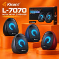 kisonli L-7070 2.0 speaker Mini Gaming Speakers USB Wired computer LED changing light speaker