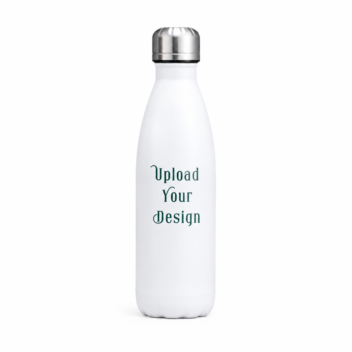 Customizable 500ml White Aluminum Water Bottle – Lightweight Glossy Finish Personalized Sports Bottle with Carton Box