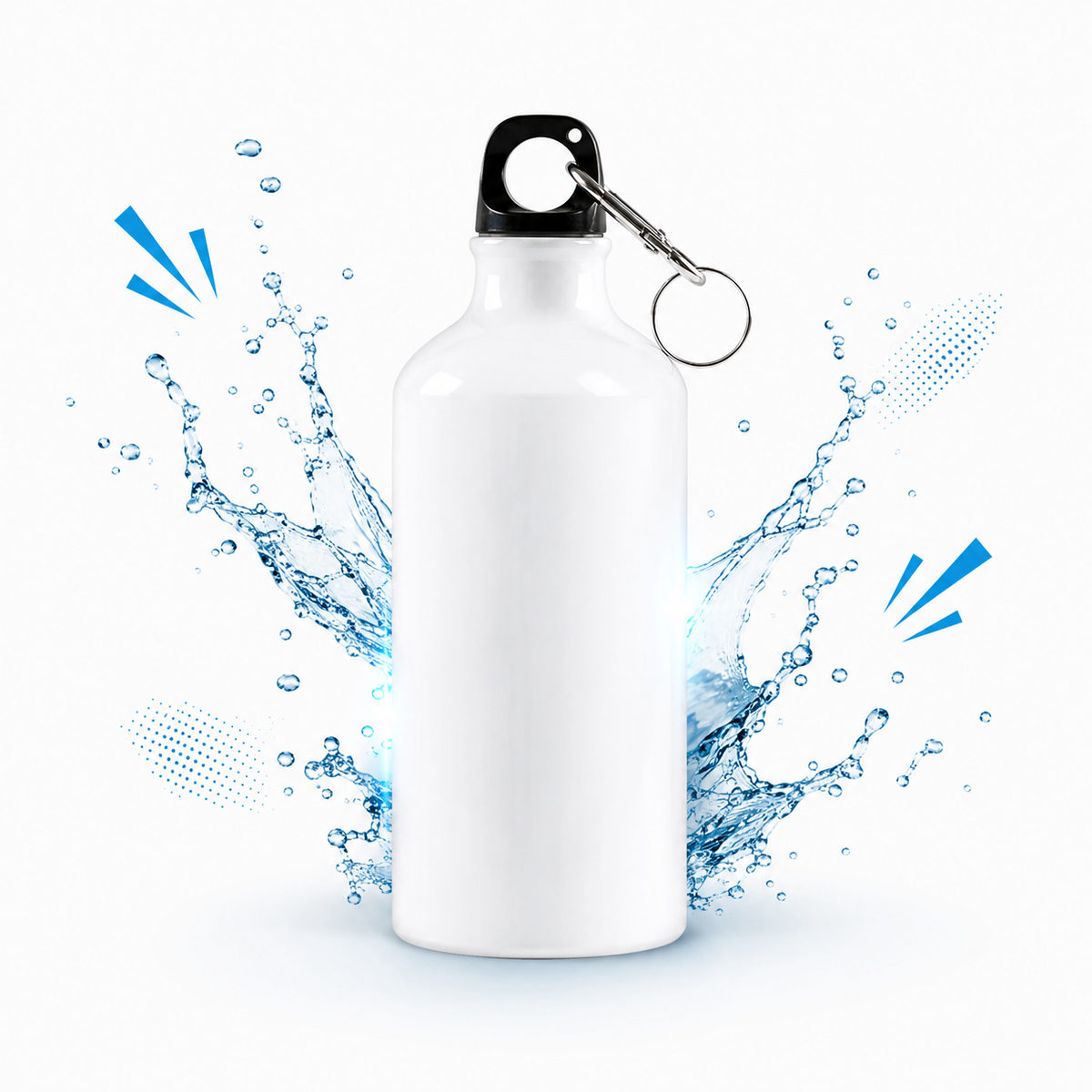 Water Bottle White 500ml – Lightweight Aircraft-Grade Aluminum Portable Sports & Travel Bottle with Glossy Finish & Carton Box (Model: INTE-7801)