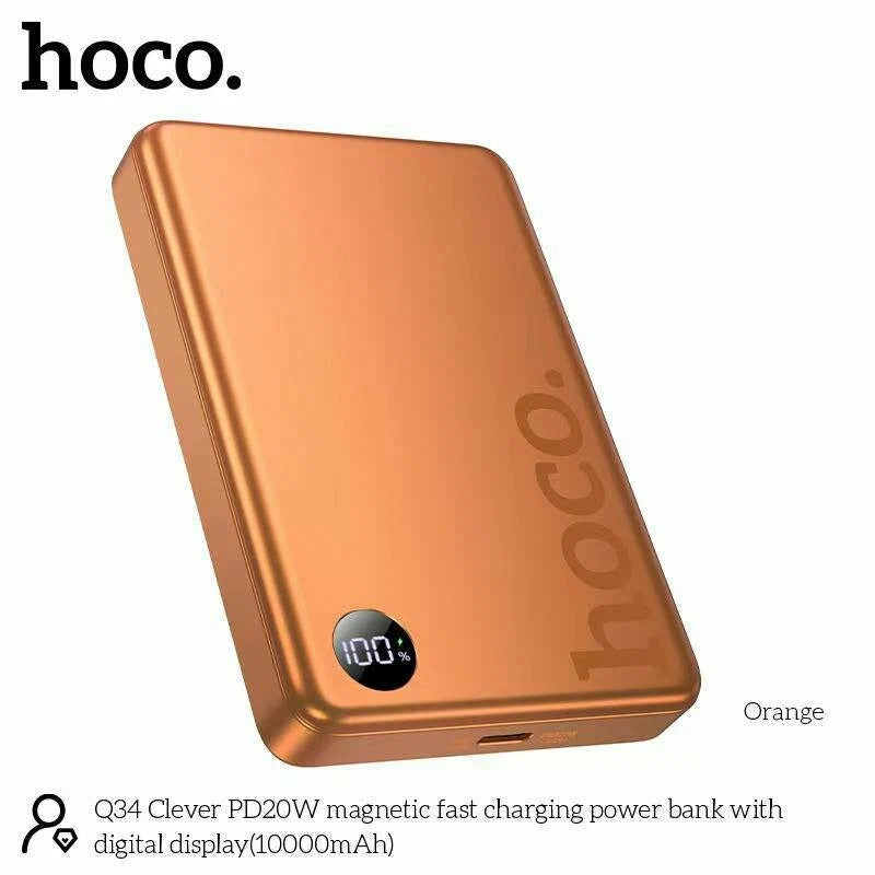 Hoco Q34 Magnetic 10000 mAh Wireless Charging Power Bank.