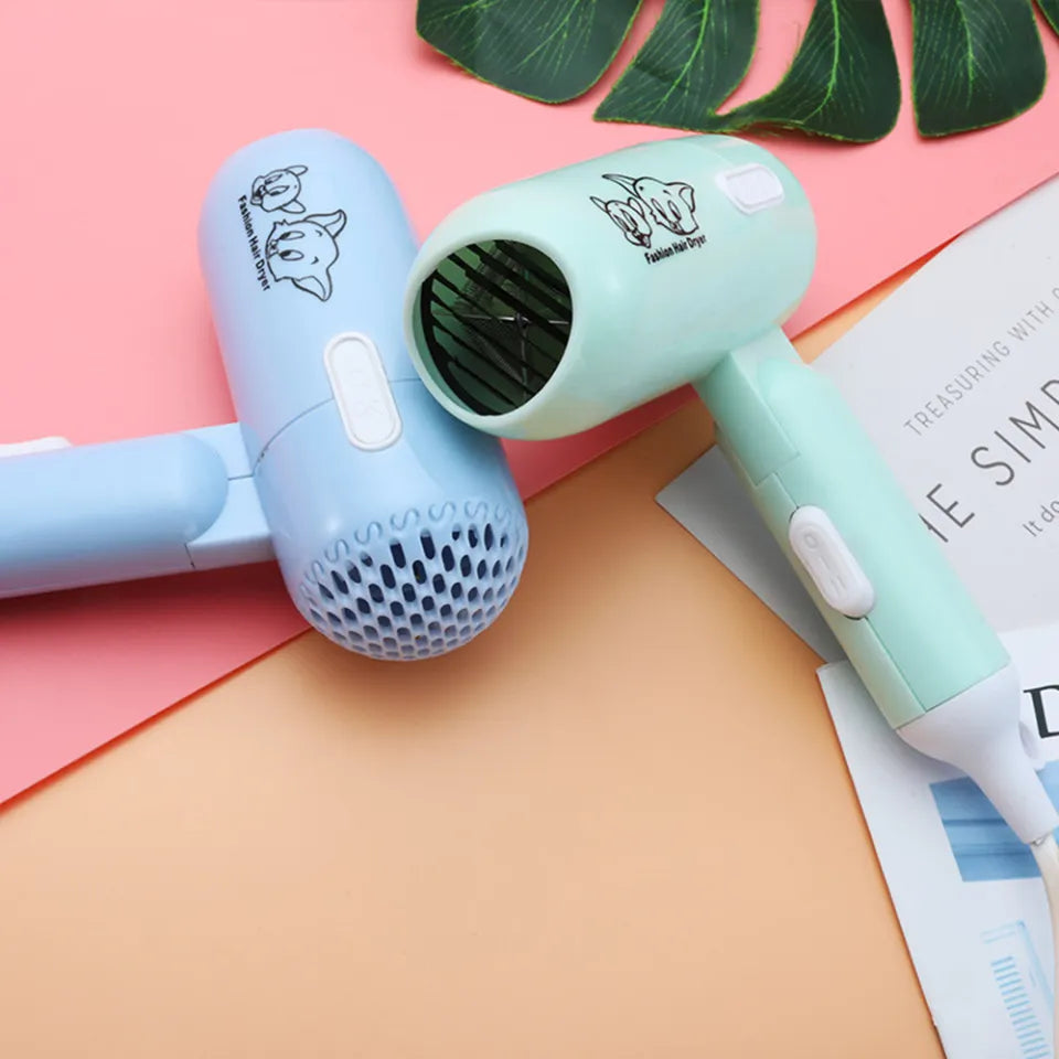 Cartoon Fashion Hair Dryer for Children/Students/Dormitories/Travel Portable Foldable 2-speed Home Hair Dryer