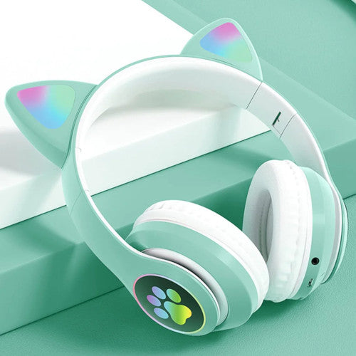 CAT STN-28 Wireless Cat Ear Headset – Bluetooth 5.0 Over-Ear Headphones with 40mm Speakers, 400mAh Battery, 7-Hour Playtime & Cute Stylish Design