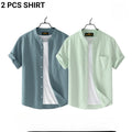 Fashionable casual  Half Sleeve shirt for men  ( Mint + Ash )