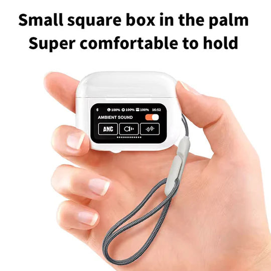 A9 Pro ANC True Wireless Earbuds – Smart Touch Screen Charging Case, Active Noise Cancellation, 13mm Drivers, GPS Location & 35H Battery