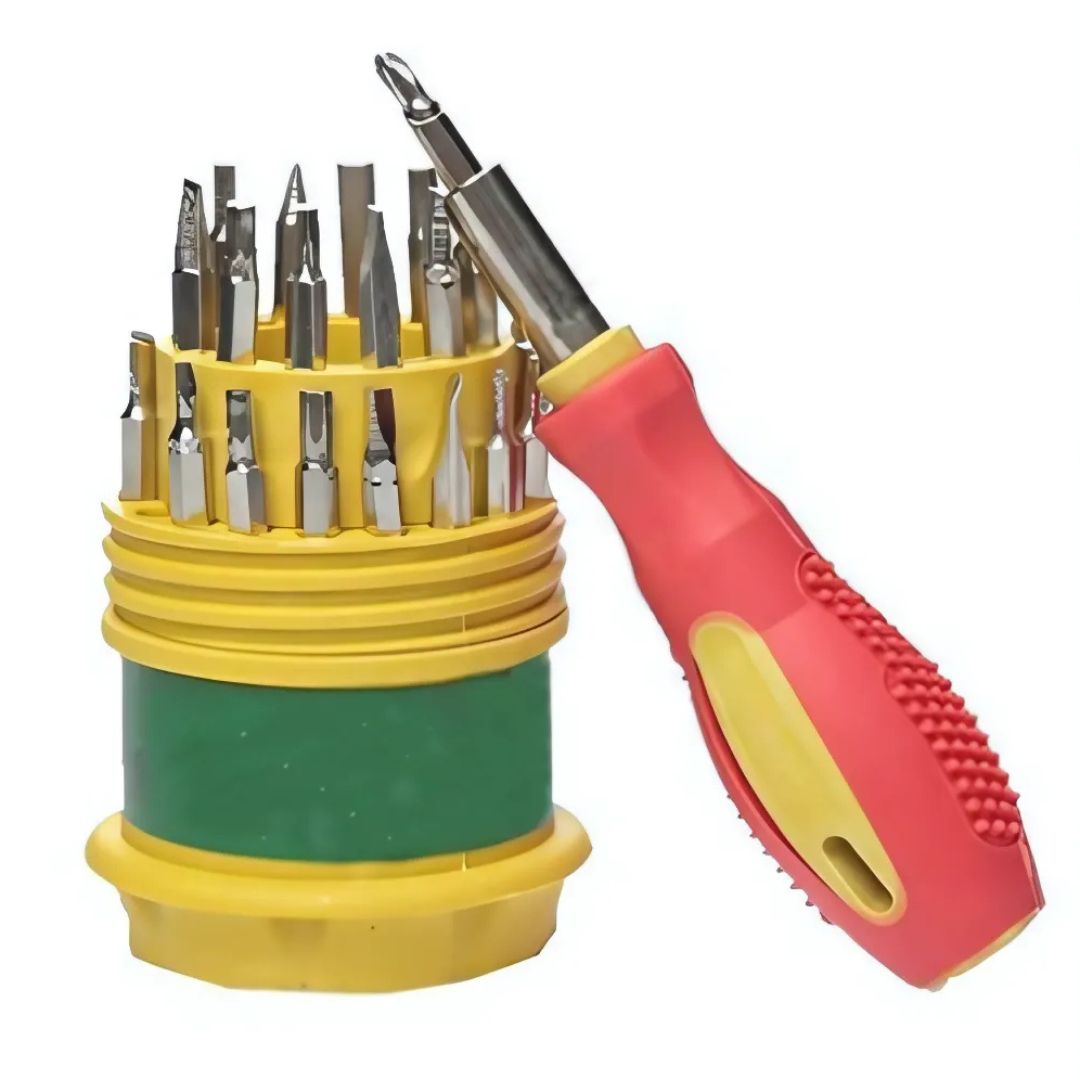JACKLY JK-6036 31-in-1 Precision Screwdriver Set – Multi-Function Magnetic Tool Kit with 30 Interchangeable Stainless Steel Bits for Electronics & Gadget Repair