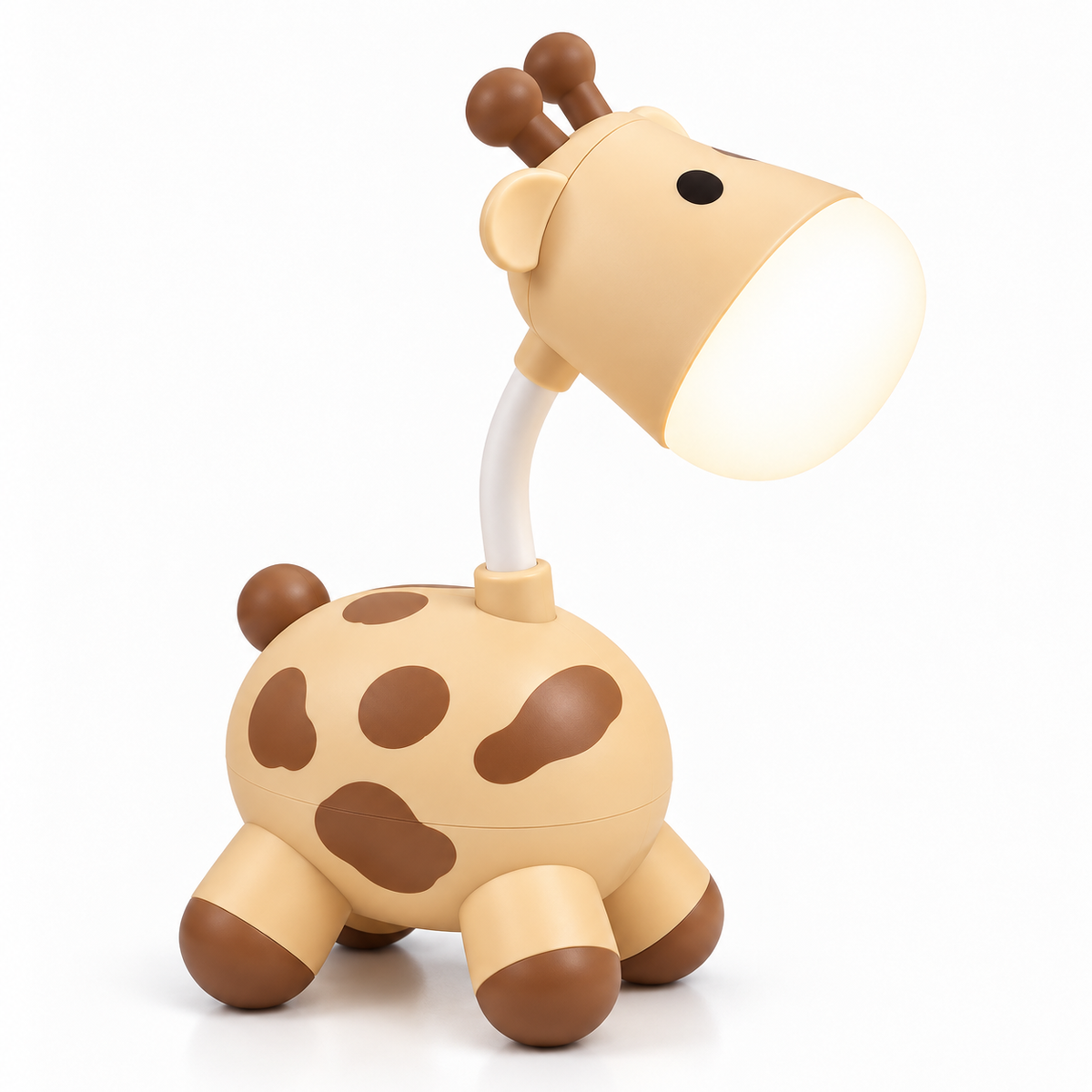Cute Giraffe Night Light & Desk Lamp – Flexible Gooseneck Rechargeable LED Reading Lamp with Micro-USB Charging for Kids Room & Bedside Decor