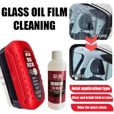 Glass Oil Film Remover Powerful Windshield Cleaner with 50ml refill