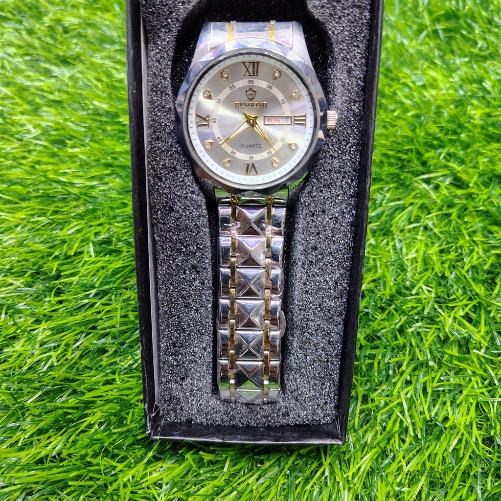 BINBOND 2521 Luxury Brand Luminous Quartz Watch For Men (silver)