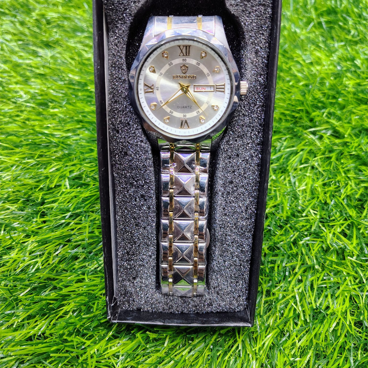 BINBOND 2521 Luxury Brand Luminous Quartz Watch For Men (silver)