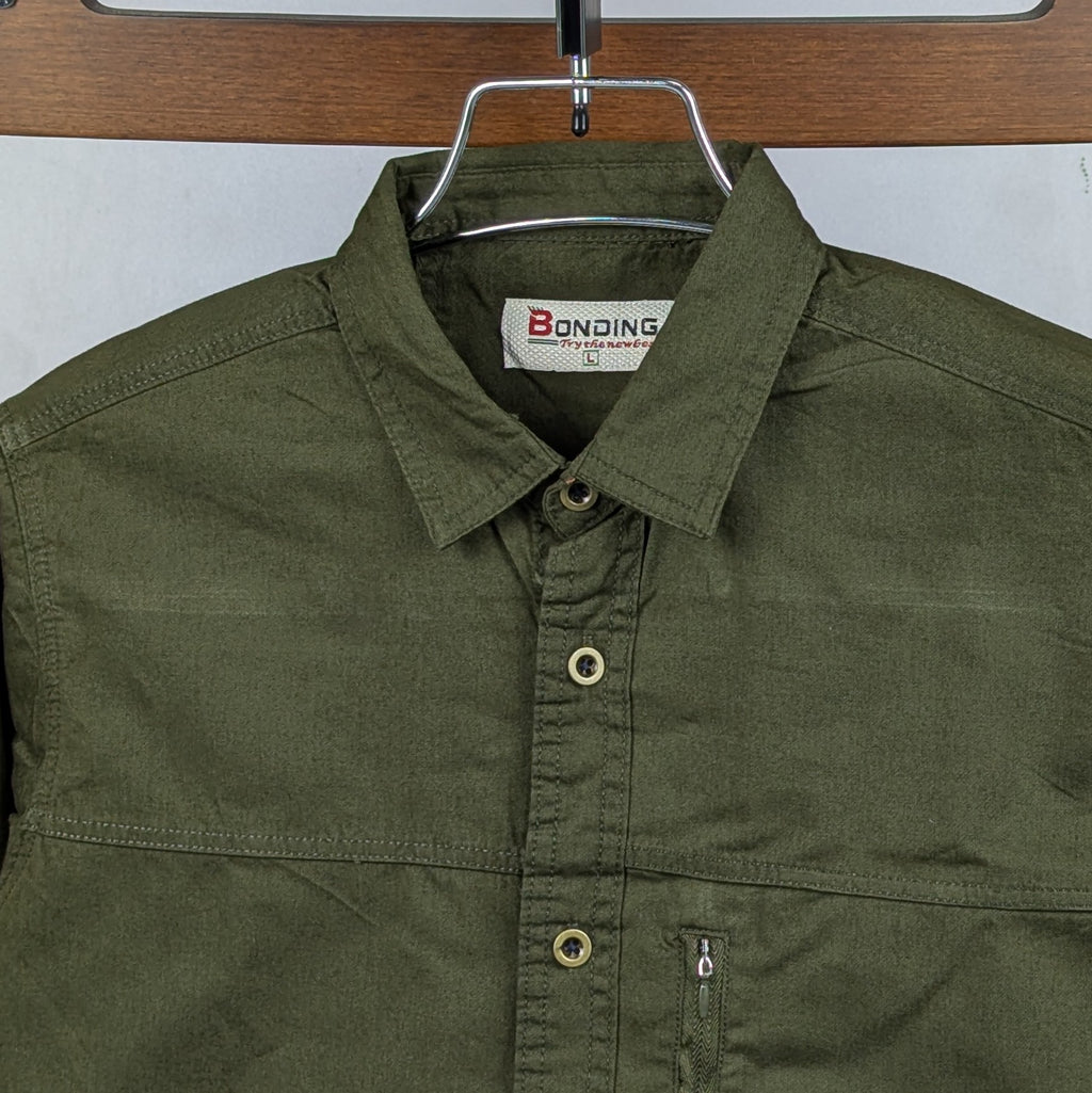 Kaiser Cotton Stylish Full Sleeve Shirt (Olive)