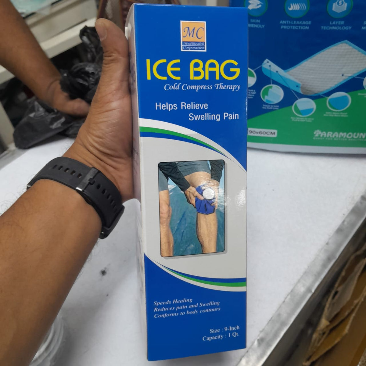 Ice Bag, Hot & Cold Therapy Reusable for Injuries Pain Relief, 9 Inch, Royal Blue