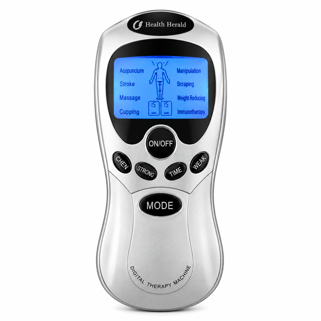 Health Herald Digital Therapy Machine ST-688 – Electronic Pulse Massager with LCD Screen, Acupuncture, Cupping, Pain Relief & USB/Battery Operation