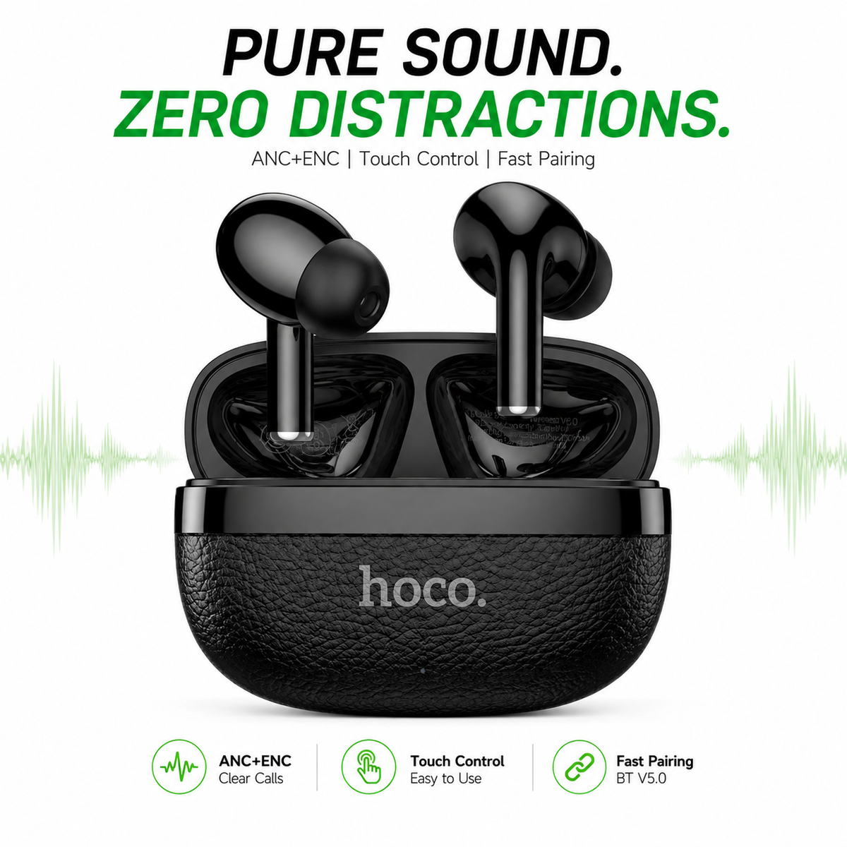 Hoco MMJ-24 Wireless Headset – Bluetooth 6.0 Hi-Fi Audio Neckband & Earphone with Touch Control, 10mm Driver & Long Battery Life