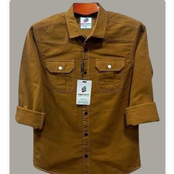 Double Pocket  shirt for men( Golden)