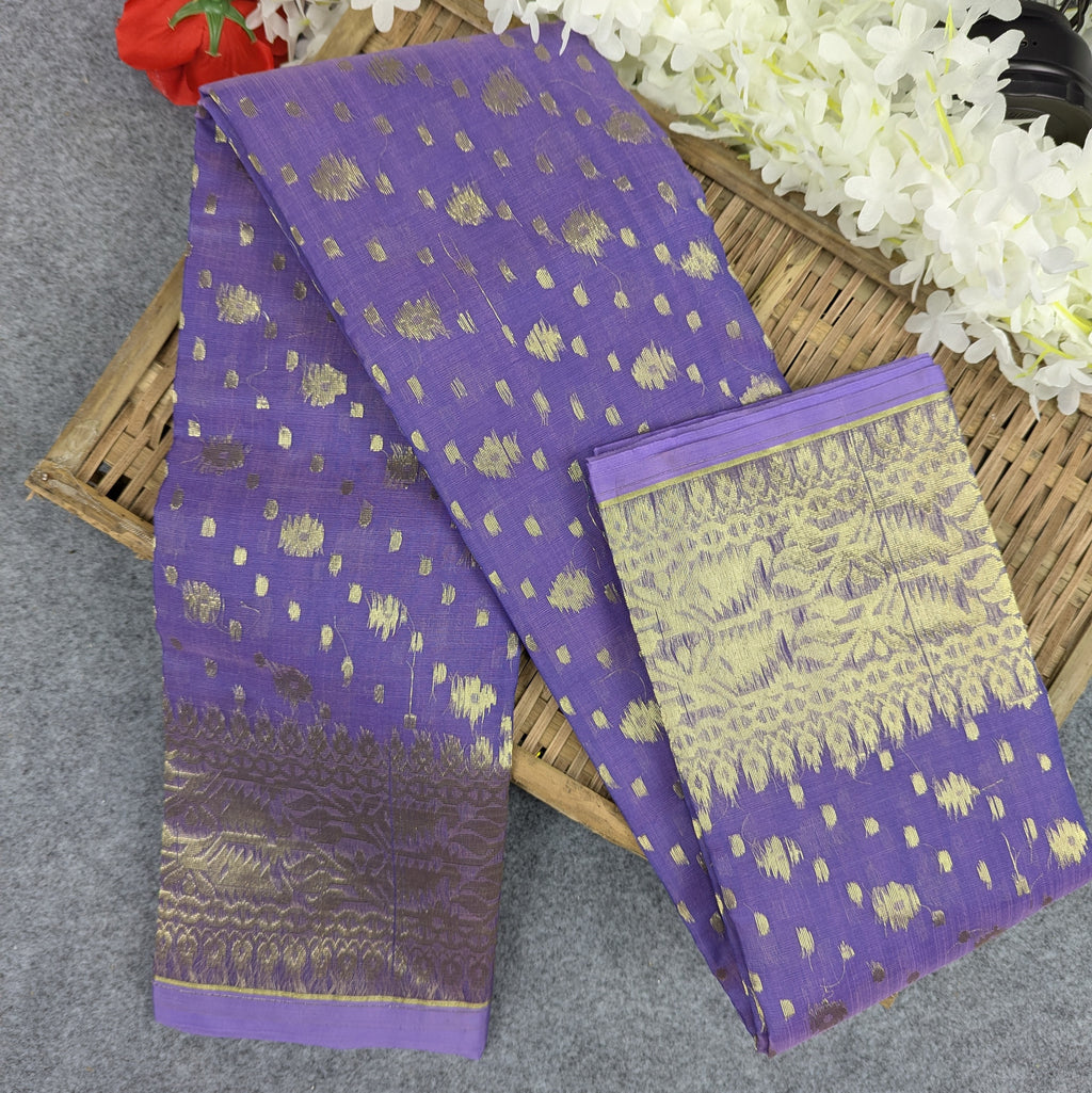 Half Silk Jamdani Saree (Black, Green, Pink,  Lavender, Maroon )