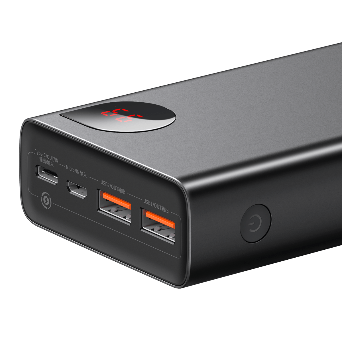Baseus Adaman 20000mAh 22.5W Metal Power Bank – Fast Charging Portable Charger with Digital LED Display, Triple Ports & Aluminum Alloy Body (Black)