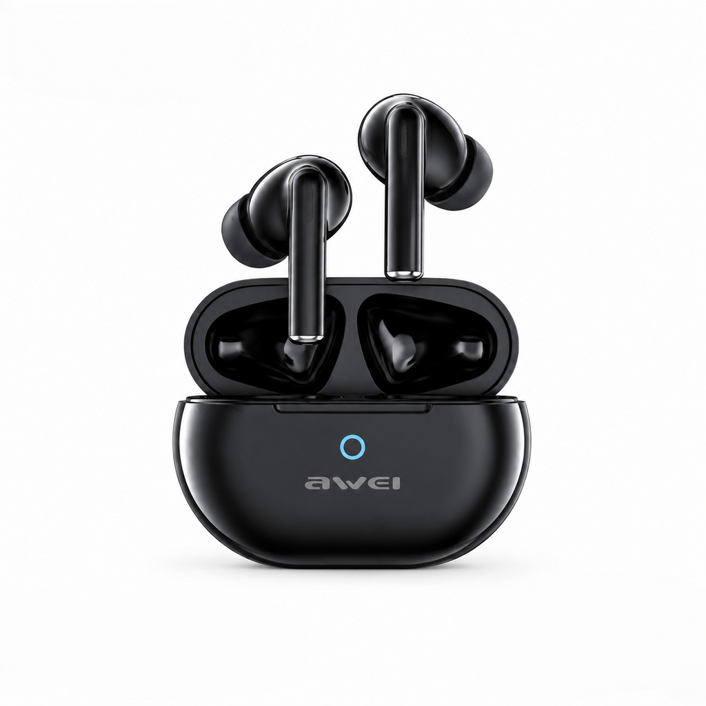 Awei T61 True Wireless Bluetooth 5.3 Earbuds – Dual ENC Mic Noise Cancellation (>35dB), 13mm Drivers, 6H Playtime, Touch Control & Low Latency Stereo Sound