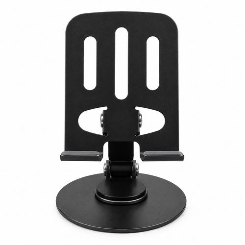 360° Rotatable Desktop Phone & Tablet Holder Stand – Foldable Aluminum Alloy Adjustable Mount with Anti-Slip Rubber Base for 4.7" to 13" Devices