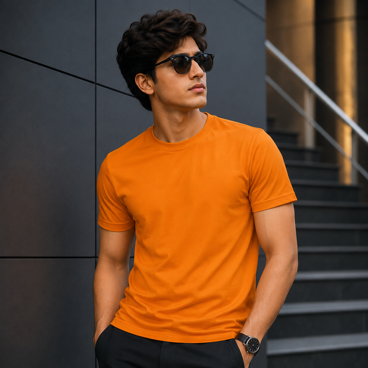 Premium Orange Jersey T-Shirt – Lightweight & Breathable