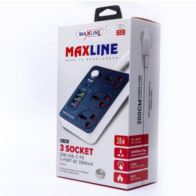 Maxline ML 804 4 USB Fast Charging Multiplug Power Strip