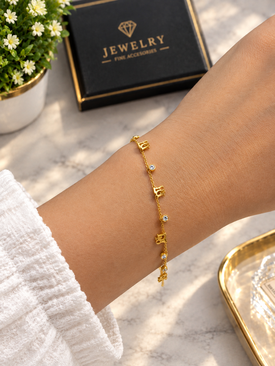 Premium stainless steel Dior-inspired bracelet