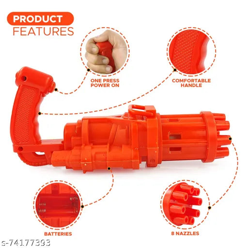 Bubble Blaster 8-Hole Automatic Bubble Blower Electric Bubble Maker Machine Toy for Toddler Kids Boys Girls