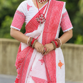 Special Puja Collection: Viral Gamcha-Print Saree