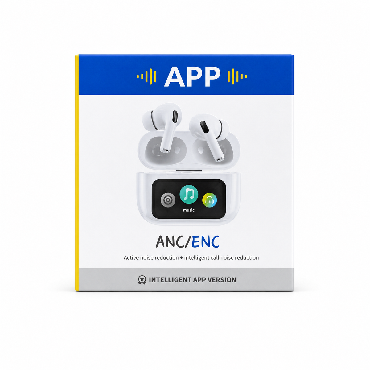 A9 Pro True Wireless Earbuds – Smart Touch Screen Display, ANC & ENC Noise Cancellation, Dedicated App Support & TWS Bluetooth Earphones