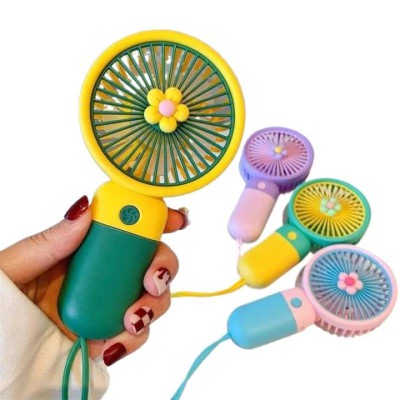 Handheld Portable Desktop Mini Fan – USB Rechargeable Pocket Sports Fan with 3 Speed Levels, Ultra-Quiet Motor, Lanyard & Versatile Indoor-Outdoor Use