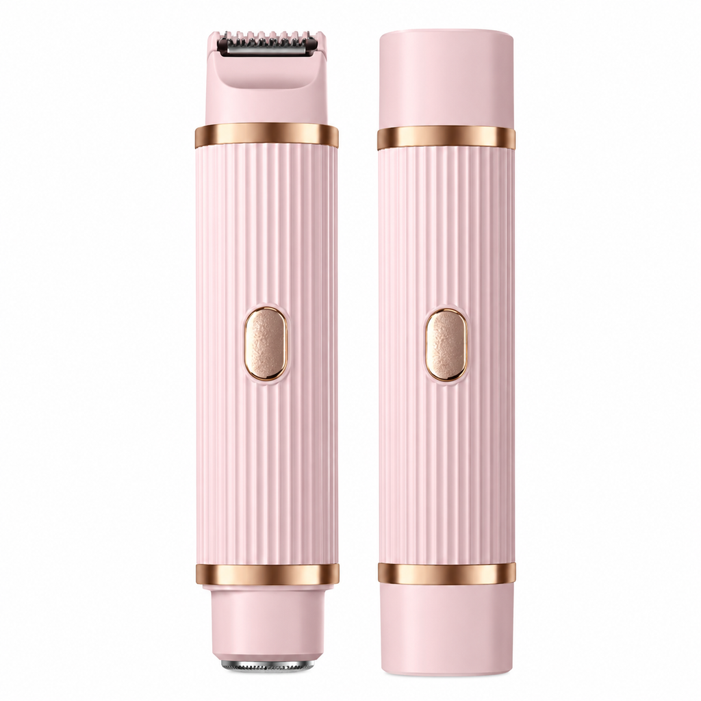 2-in-1 Multifunctional Women’s Electric Trimmer & Shaver – Painless Portable Facial, Body & Private Parts Hair Remover with USB Charging & Light Purple Design