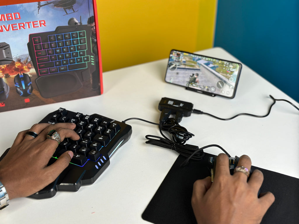 5-in-1 Mobile Gaming Combo Pack – Phone Stand, Keyboard & Mouse Converter Kit for Enhanced Precision, Ergonomic Comfort & Console-Like Mobile Gaming