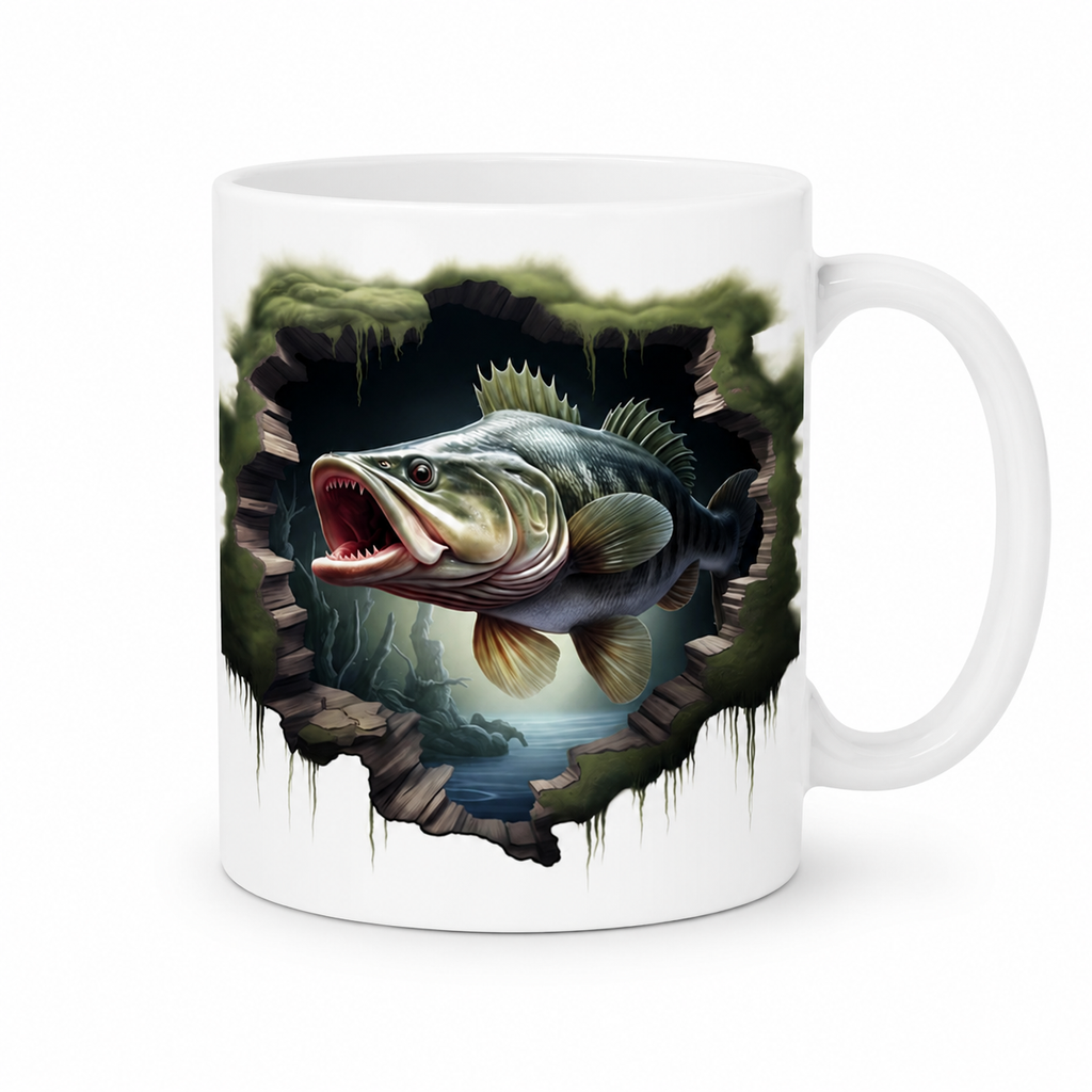 3D Fish Mug – Premium Ceramic Coffee Mug with 3D Aquatic Fish Wraparound Design, Microwave & Dishwasher Safe