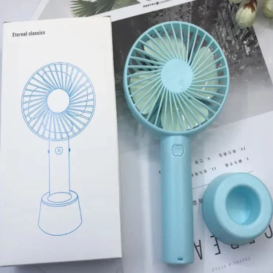 Mini Stylish Rechargeable Handheld Fan – Portable USB Pocket Fan with 3-Speed Modes, 2000mAh Lithium Battery & Compact Design for Outdoor & Travel