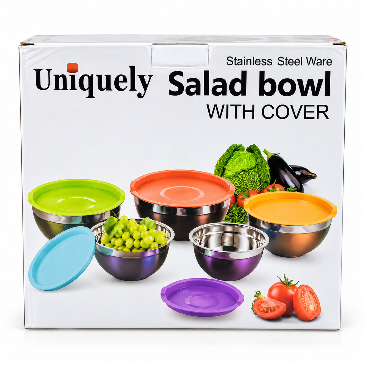 Uniquely Salad Bowl WITH COVER ( 5Pcs)