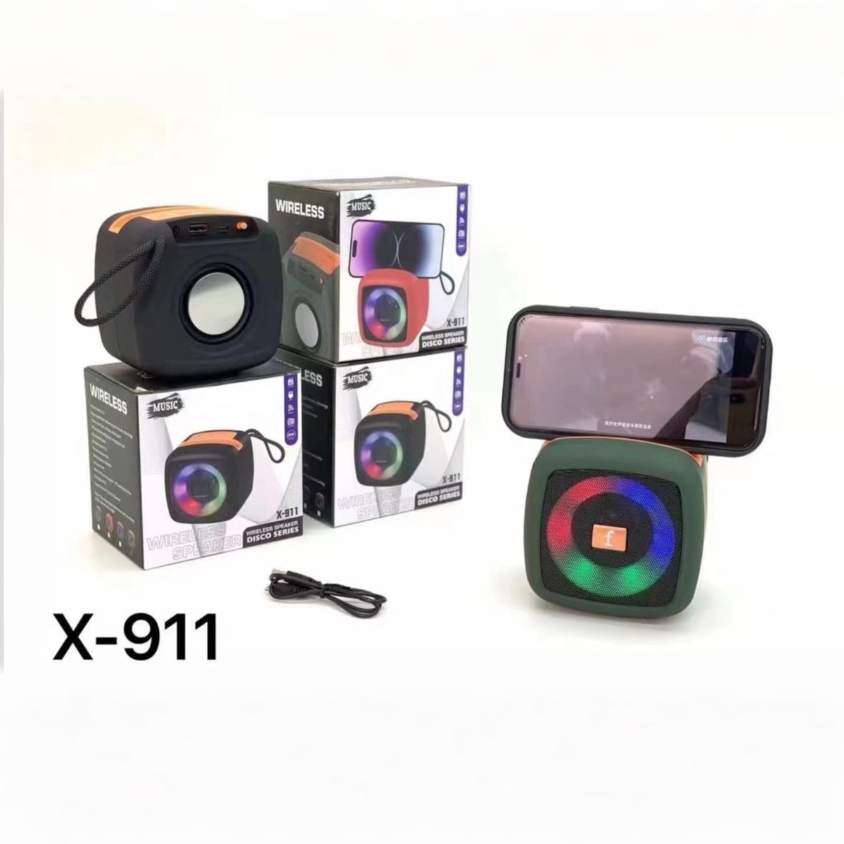 X-911 Portable Wireless Mini Bluetooth Speaker – 5W Sound with Vibration Diaphragm, Bluetooth 5.0, FM Radio, USB, TF Card & AUX Support (1200mAh Battery)