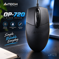 A4Tech OP-720 Wired Optical Mouse – 1200 DPI, Ergonomic Symmetric Design, Plug & Play, 1.5M USB/PS2 Cable & Durable Build for Office & PC