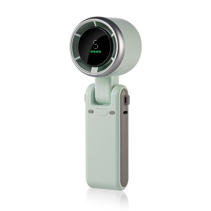 Foldable Powerful Winds Turbo Handheld Fan – 1800mAh Rechargeable Portable Mini Fan with 5 Speed Levels, 180° Foldable Design, Type-C Fast Charging & Lanyard