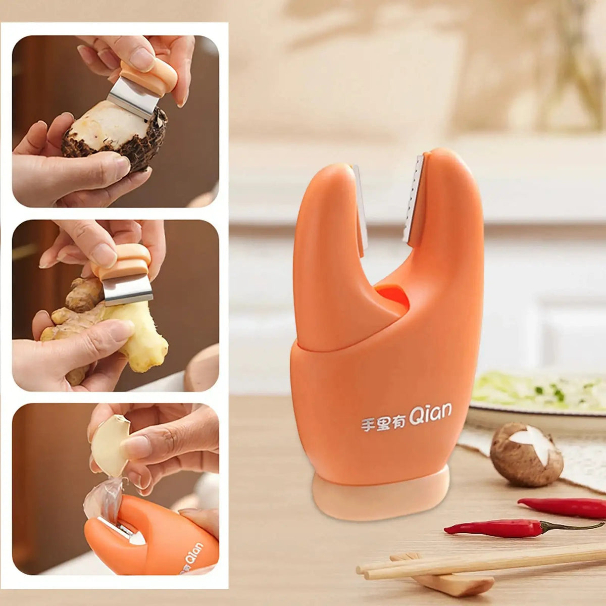 2-in-1 Garlic Peeler Ginger Scraper Tool